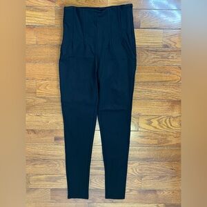 Zara Black High Waist Corset Leggings Women’s M Knit Ponte Stretch Pants